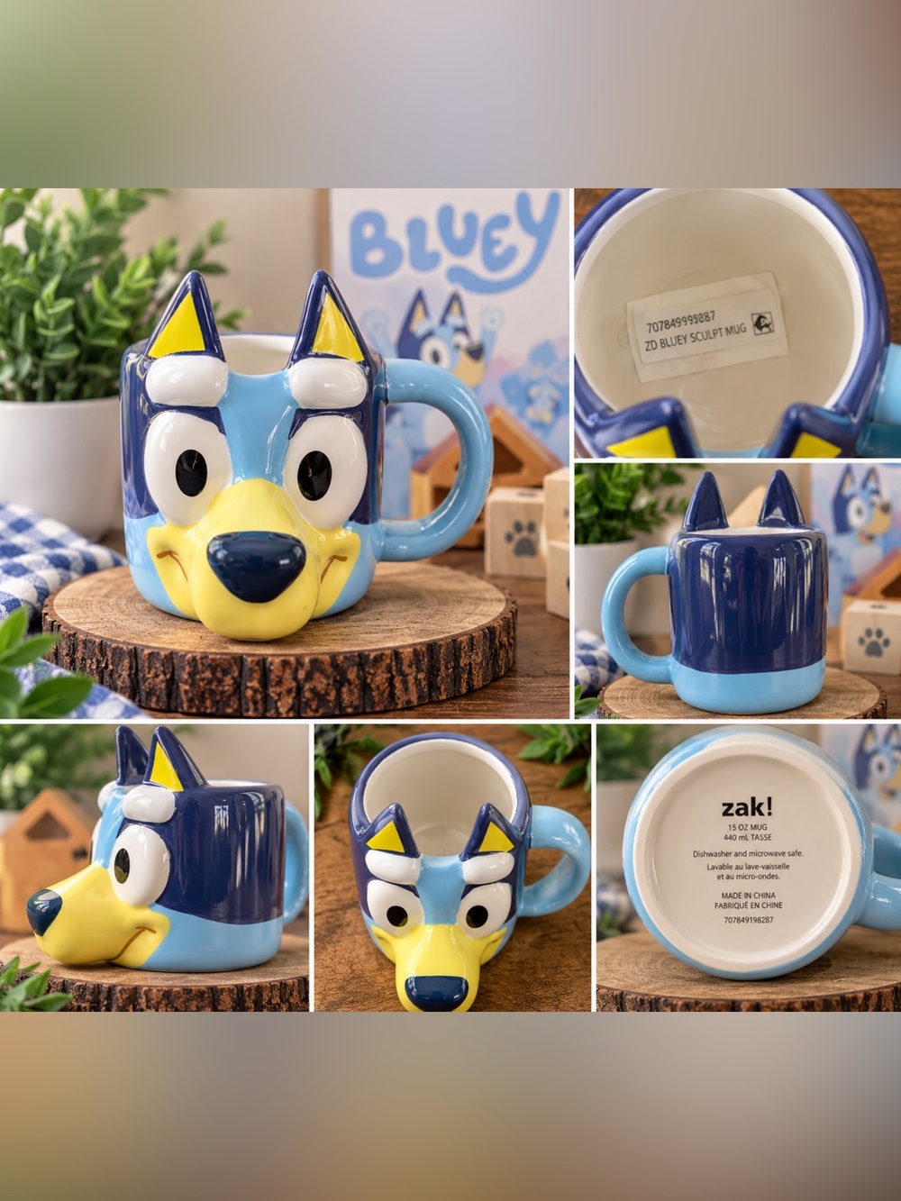 Bluey ZAK Designs Sculpted Ceramic 15 oz MUG 3D Character Mug